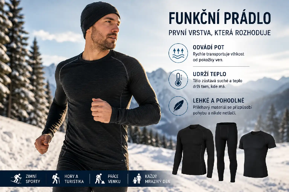 Funkcionális alsóruházat első rétegként téli sportokhoz és szabadtéri munkához