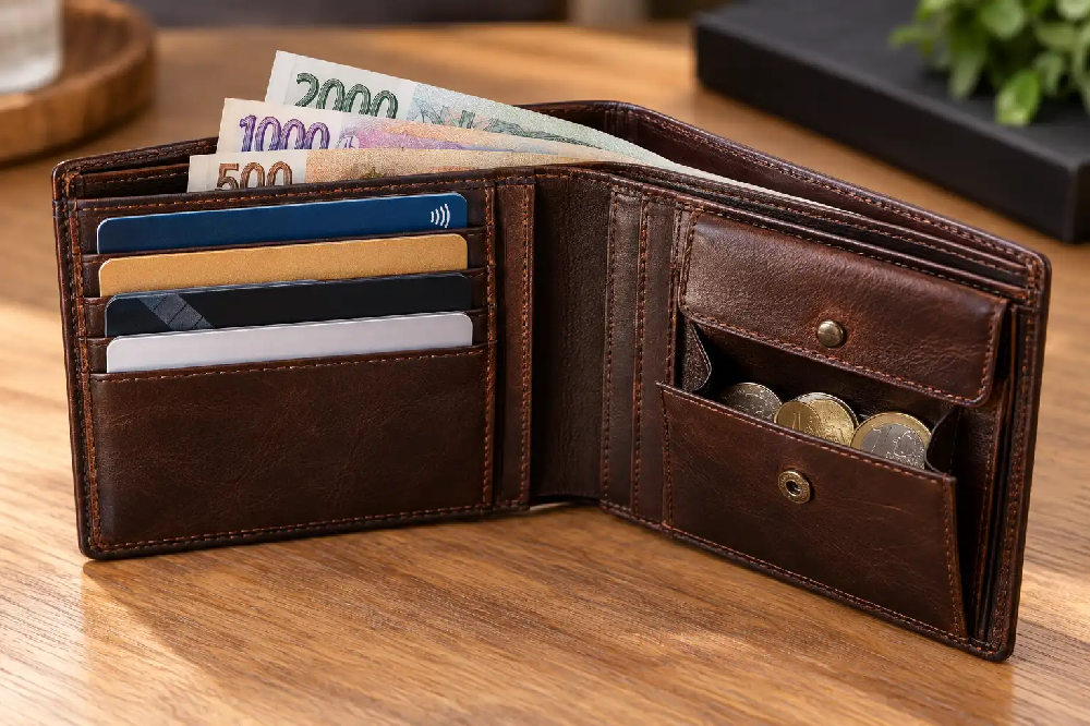 Leguime férfi bőr pénztárca kártya- és bankjegytartó rekeszekkel