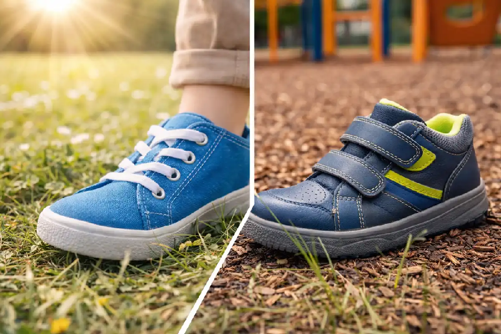 Szövet és bőr gyerekcipők közötti különbség
